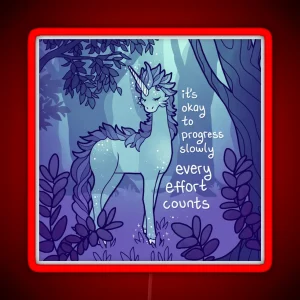 It S Okay To Progress Slowly Spirit Kirin In Forest RGB Neon Sign