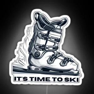 It S Time To Ski Bold Ski Boot Design RGB Neon Sign