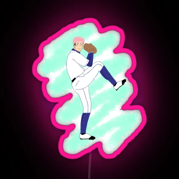 Itadori Yuji Playing Baseball RGB Neon Sign