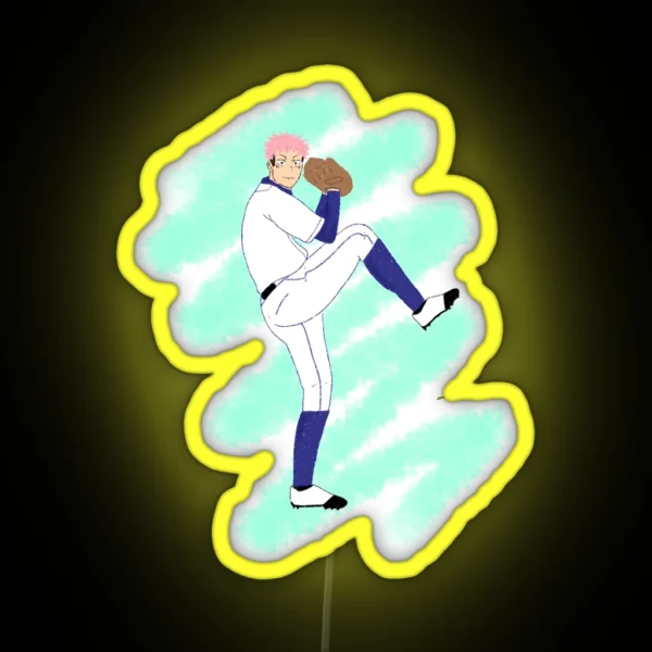 Itadori Yuji Playing Baseball RGB Neon Sign