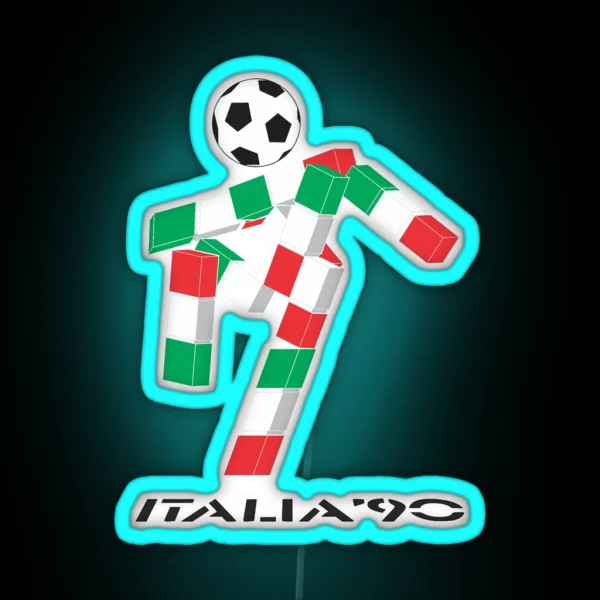 Italia 90 Footballer Logo RGB Neon Sign