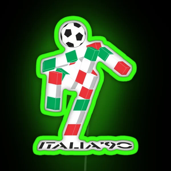 Italia 90 Footballer Logo RGB Neon Sign