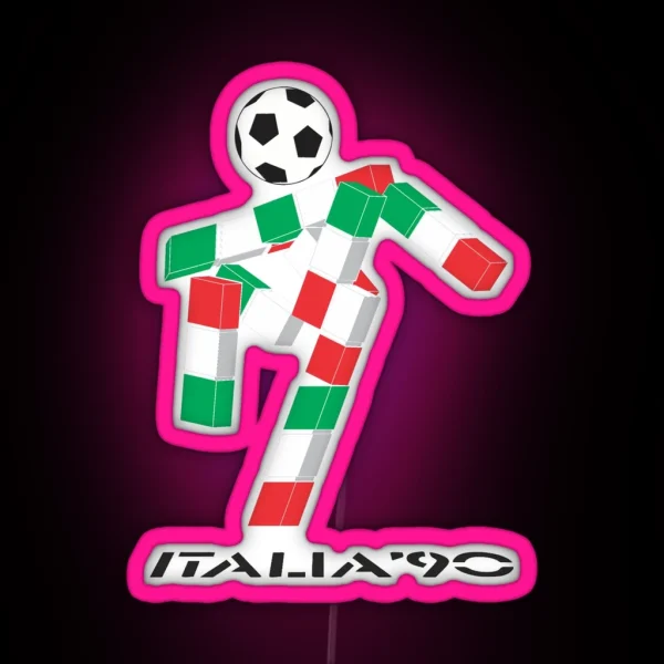 Italia 90 Footballer Logo RGB Neon Sign