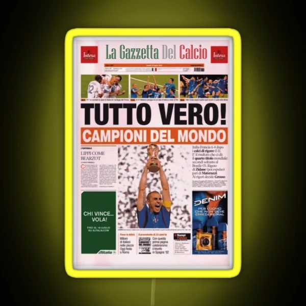 Italia Campioni Del Mondo RGB Neon Sign