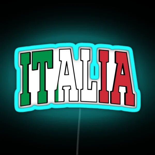 Italia Sports National Flag Italiano RGB Neon Sign