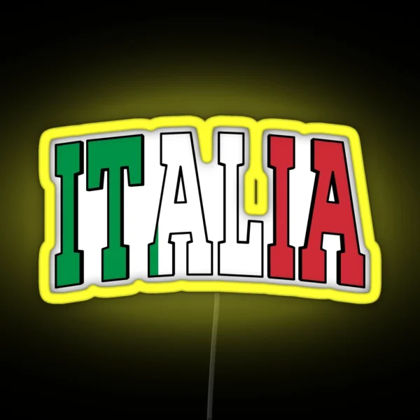 Italia Sports National Flag Italiano RGB Neon Sign