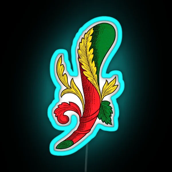 Italian Ace Of Clubs Scopa Briscola Card RGB Neon Sign