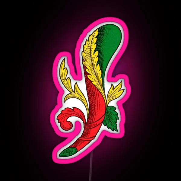 Italian Ace Of Clubs Scopa Briscola Card RGB Neon Sign