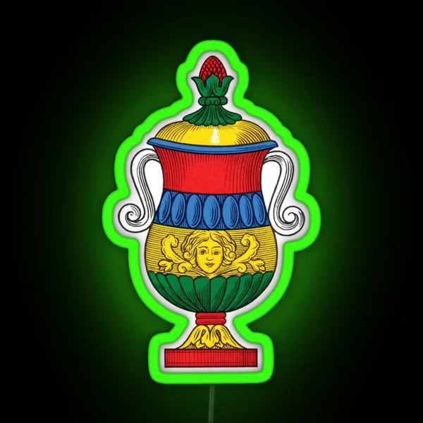 Italian Ace Of Cups Scopa Briscola Card RGB Neon Sign