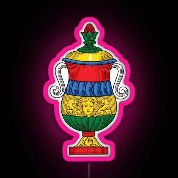 Italian Ace Of Cups Scopa Briscola Card RGB Neon Sign