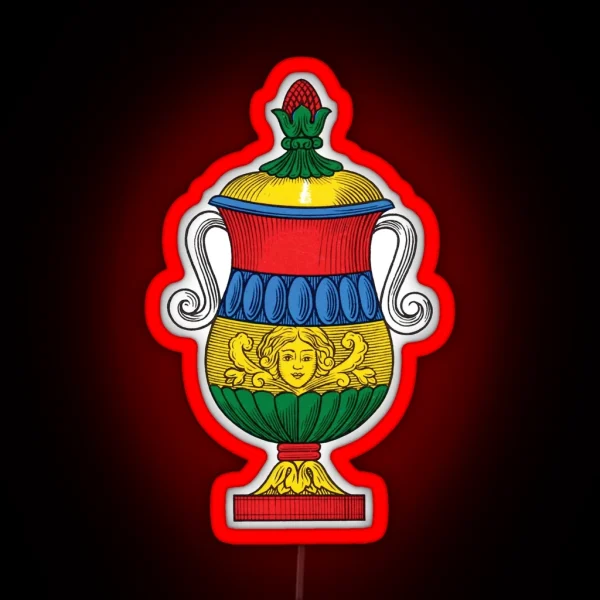 Italian Ace Of Cups Scopa Briscola Card RGB Neon Sign