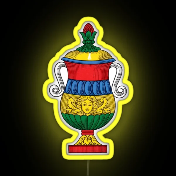 Italian Ace Of Cups Scopa Briscola Card RGB Neon Sign