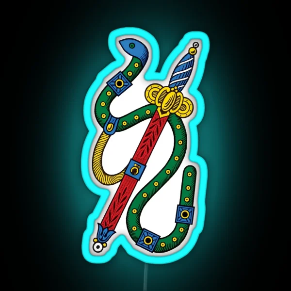 Italian Ace Of Swords Scopa Briscola Card RGB Neon Sign