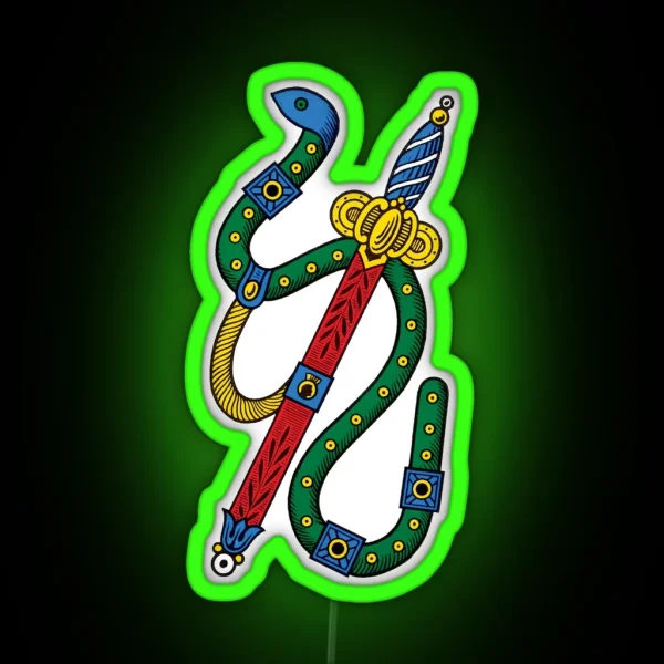 Italian Ace Of Swords Scopa Briscola Card RGB Neon Sign
