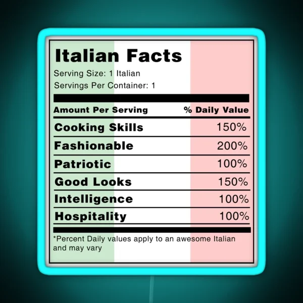 Italian Facts RGB Neon Sign