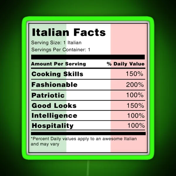 Italian Facts RGB Neon Sign