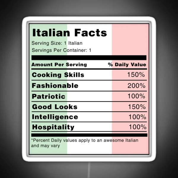 Italian Facts RGB Neon Sign