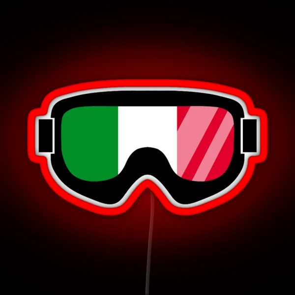 Italian Goggles Goggle Flag Art Dopeyart RGB Neon Sign