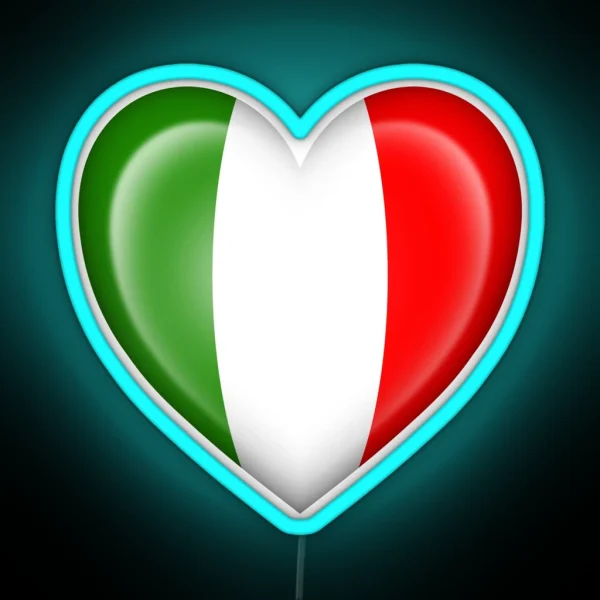 Italian Heart Flag RGB Neon Sign