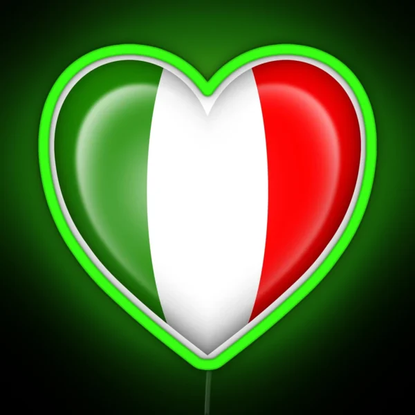 Italian Heart Flag RGB Neon Sign