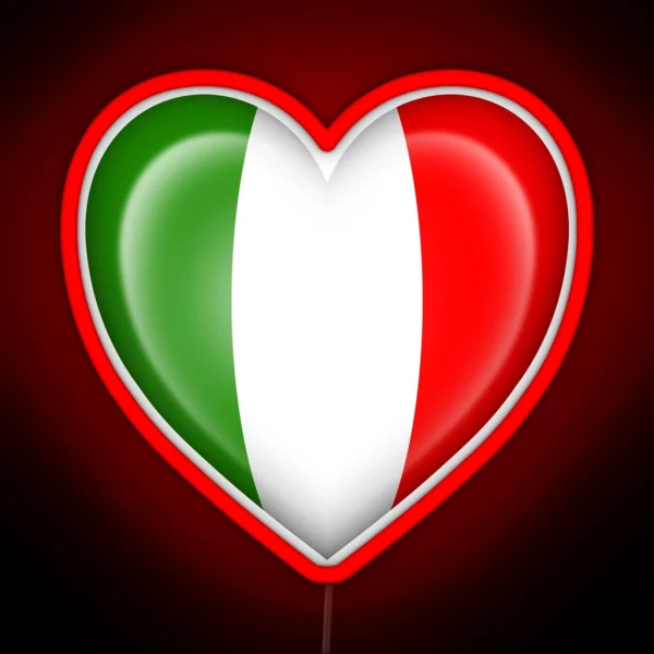 Italian Heart Flag RGB Neon Sign
