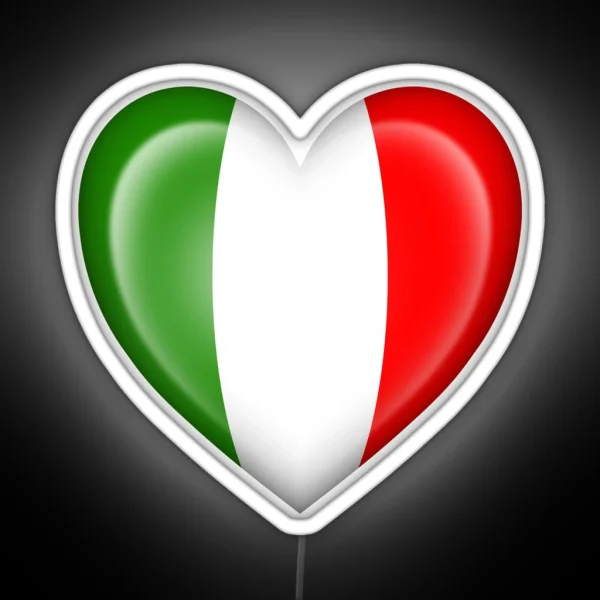 Italian Heart Flag RGB Neon Sign