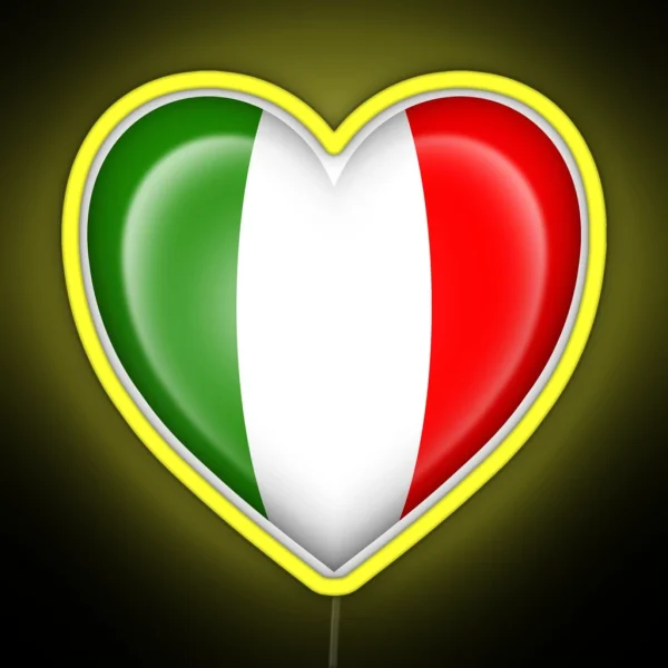 Italian Heart Flag RGB Neon Sign