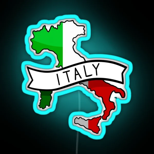 Italy Flag Map Led RGB Neon Sign