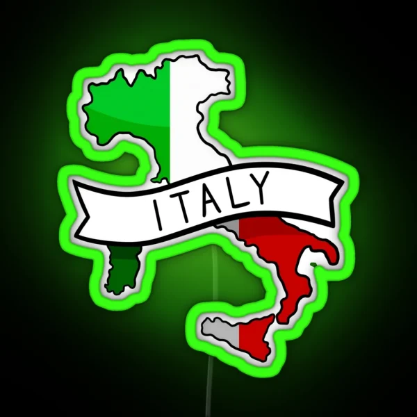 Italy Flag Map Led RGB Neon Sign