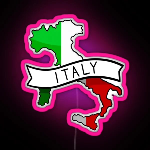 Italy Flag Map Led RGB Neon Sign