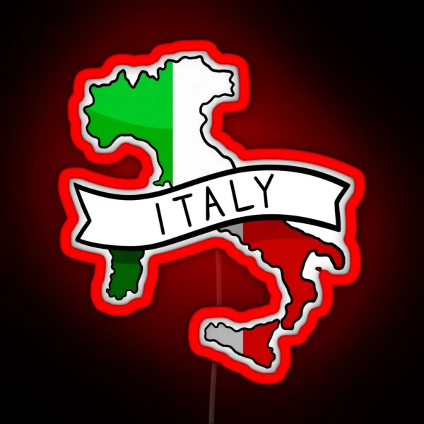 Italy Flag Map Led RGB Neon Sign