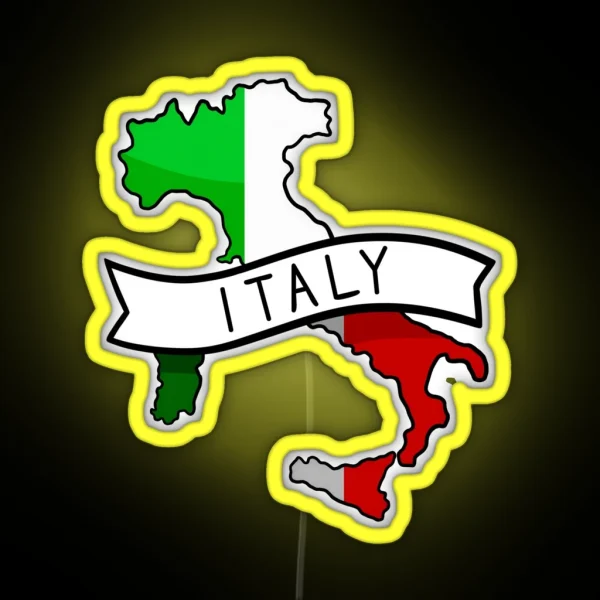 Italy Flag Map Led RGB Neon Sign