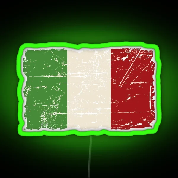 Italy Flag Vintage Look RGB Neon Sign
