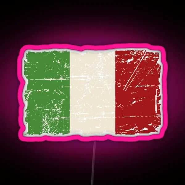 Italy Flag Vintage Look RGB Neon Sign
