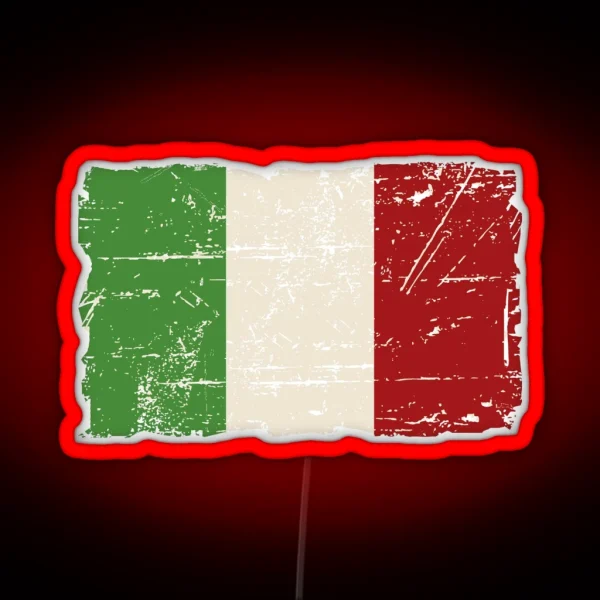 Italy Flag Vintage Look RGB Neon Sign