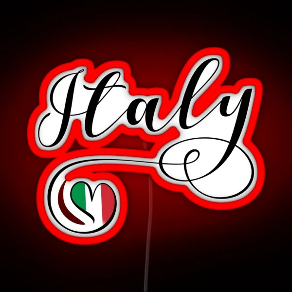 Italy Heart Flag Italia Italian Republic Repubblica RGB Neon Sign