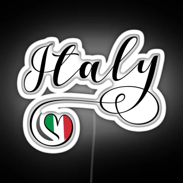 Italy Heart Flag Italia Italian Republic Repubblica RGB Neon Sign