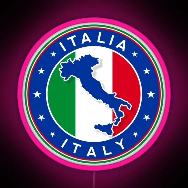 Italy Italia With Map Of Italy RGB Neon Sign