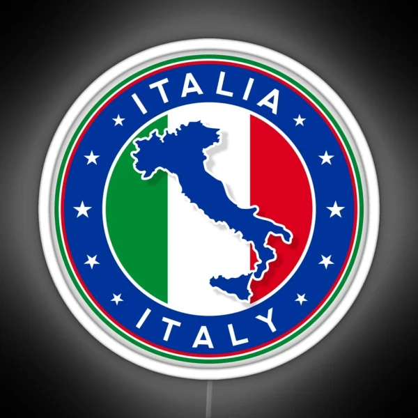 Italy Italia With Map Of Italy RGB Neon Sign