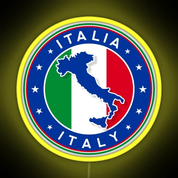 Italy Italia With Map Of Italy RGB Neon Sign
