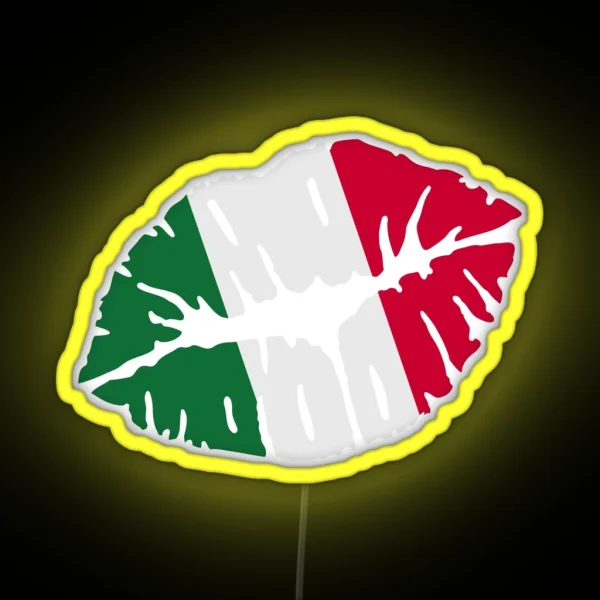 Italy Kiss Flag RGB Neon Sign