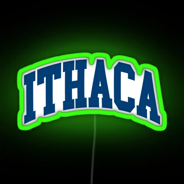 Ithaca College Font Curved RGB Neon Sign