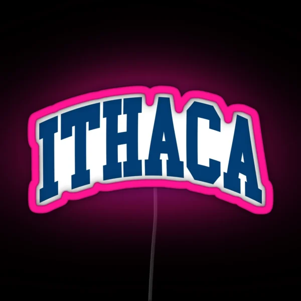 Ithaca College Font Curved RGB Neon Sign