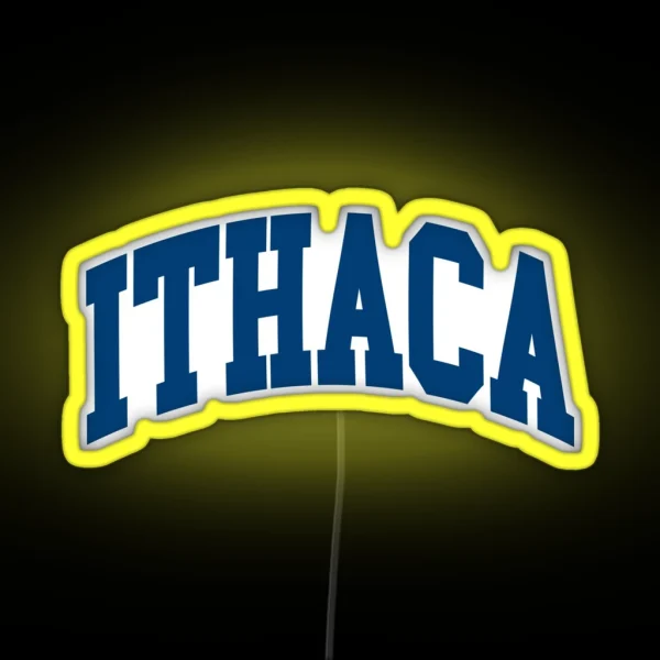 Ithaca College Font Curved RGB Neon Sign