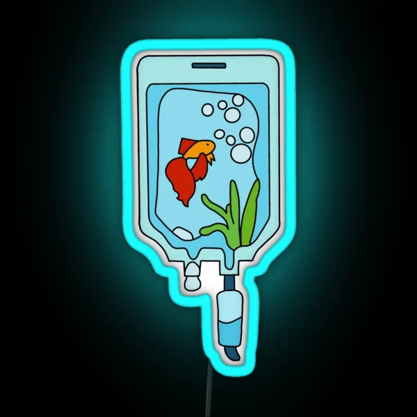 IV Fluids Fish RGB Neon Sign