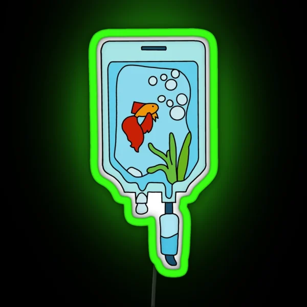 IV Fluids Fish RGB Neon Sign
