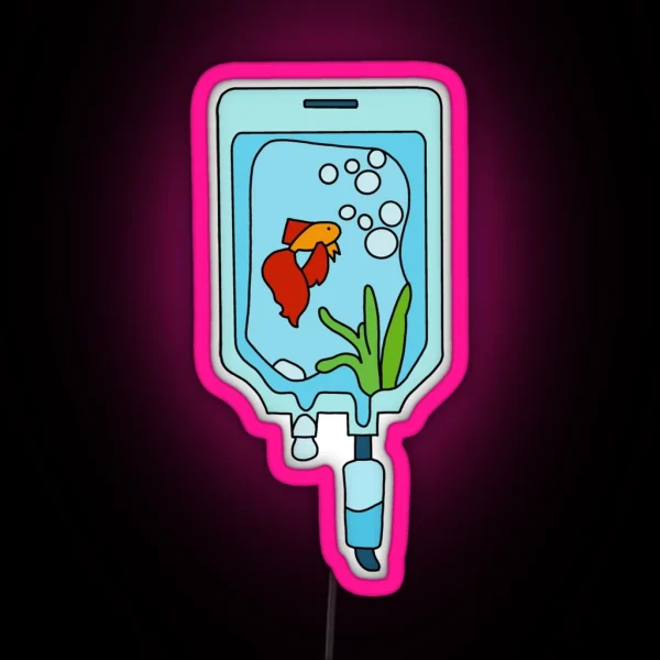 IV Fluids Fish RGB Neon Sign