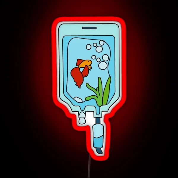 IV Fluids Fish RGB Neon Sign