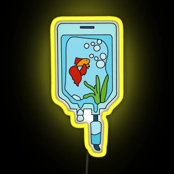 IV Fluids Fish RGB Neon Sign