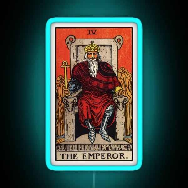 IV The Emperor Tarot Card RGB Neon Sign
